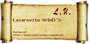 Lazarovits Urbán névjegykártya